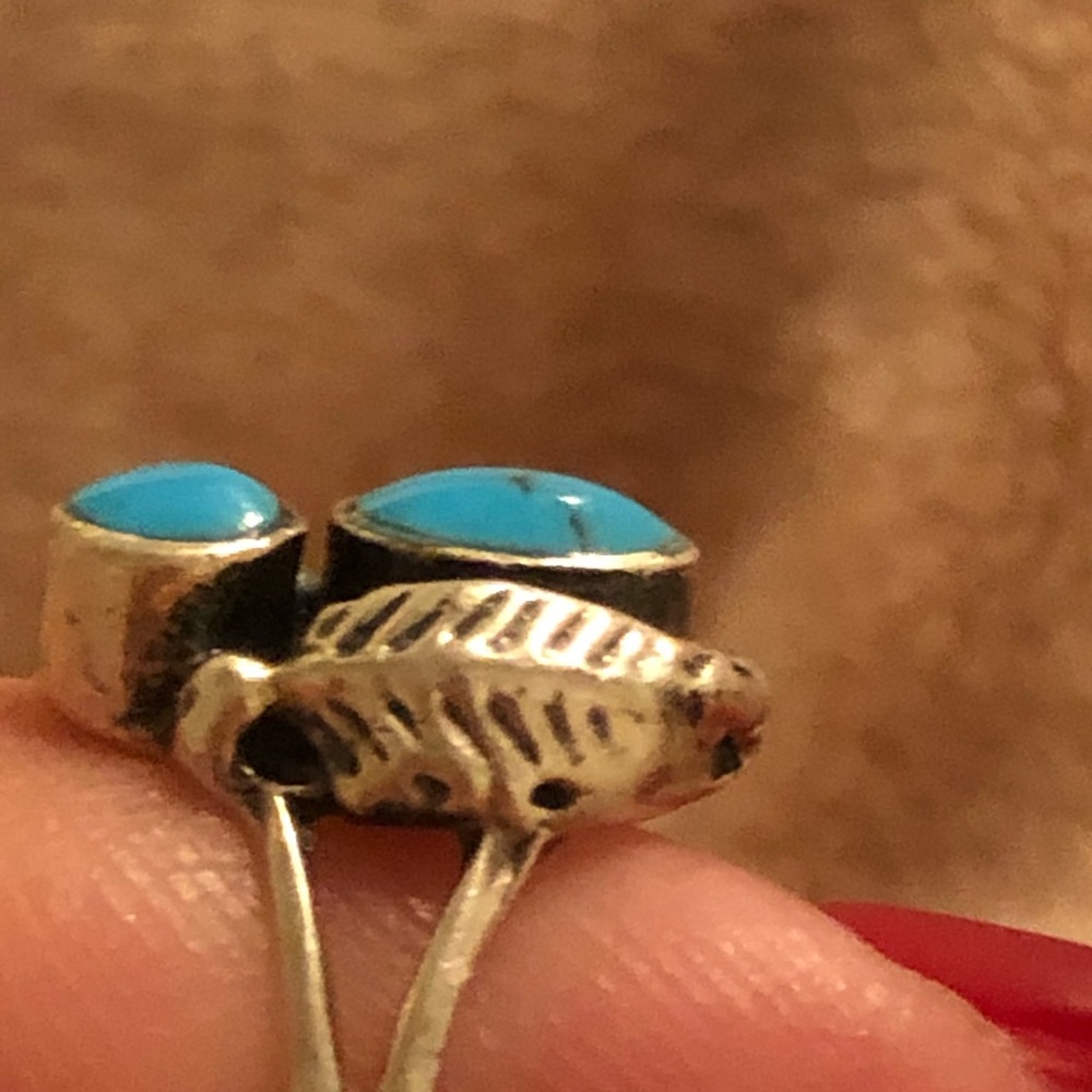 Tiny Two Stone Turquoise Ring - image 3